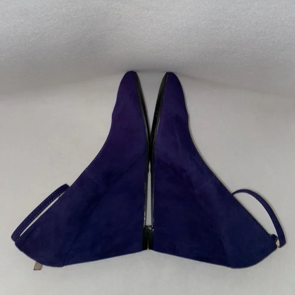 Bamboo Size 8 1/2 Cobalt Blue Ankle Strap Wedges